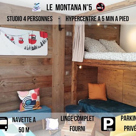 לה ג'ט Le Montana - Studio Rue Du Centre - Cosy Et Montagnard - Navette מראה חיצוני תמונה
