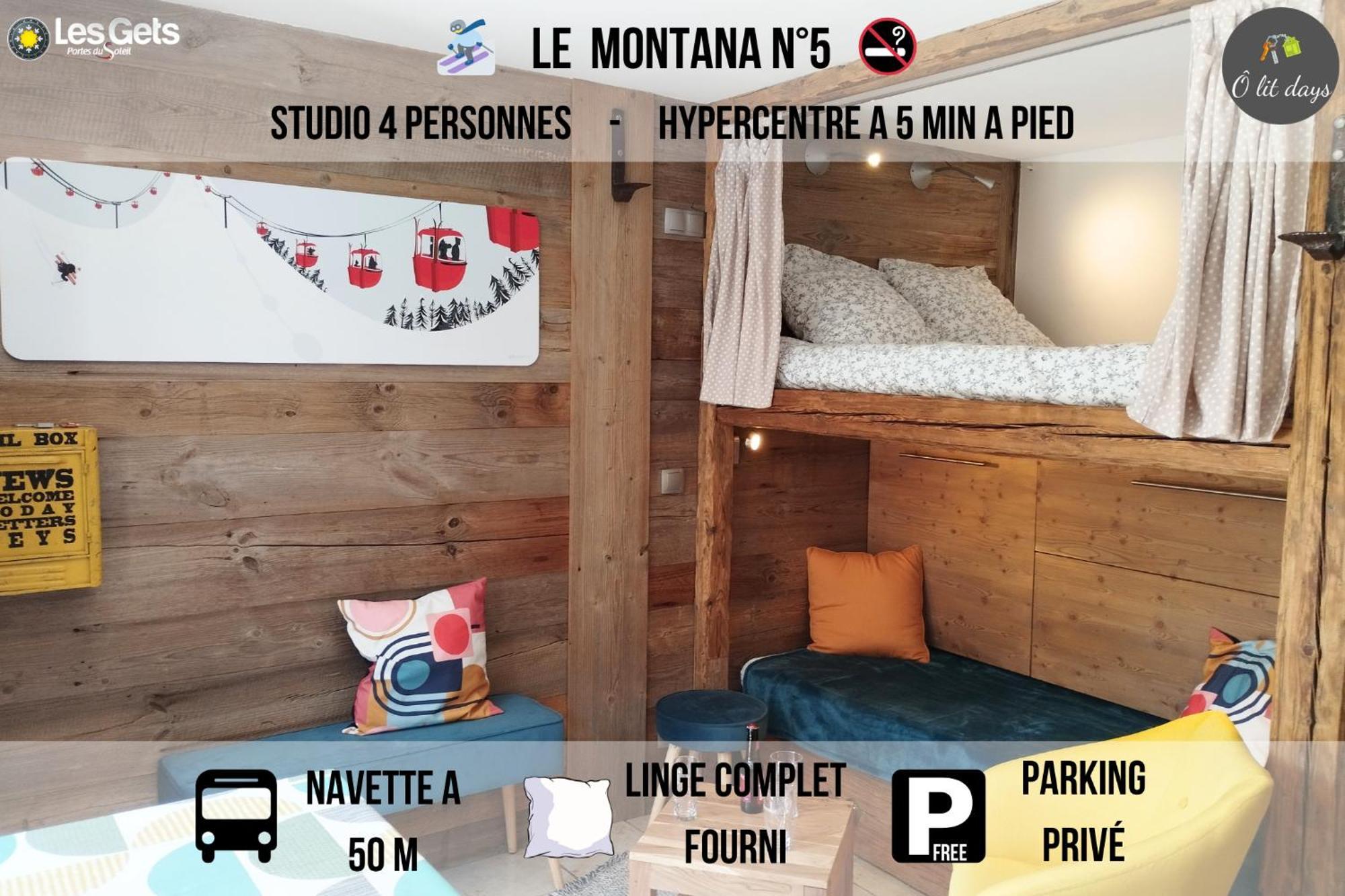 לה ג'ט Le Montana - Studio Rue Du Centre - Cosy Et Montagnard - Navette מראה חיצוני תמונה